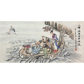 y16307 - 八仙過海 - 畫作系列-國畫-國畫山水